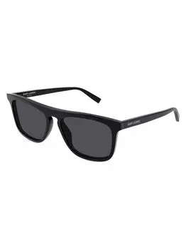 Солнцезащитные очки-пилоты Essential 56MM из ацетата Saint Laurent, черный