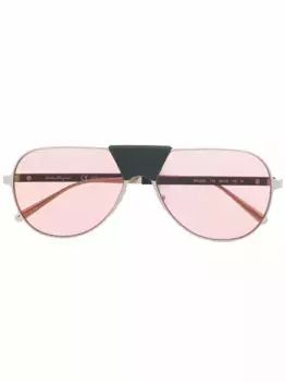 Солнцезащитные очки-пилоты Ferragamo, зеленый
