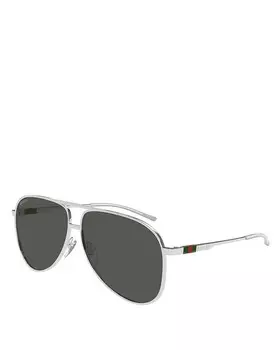 Солнцезащитные очки-пилоты Gucci Details, 62 мм, серый