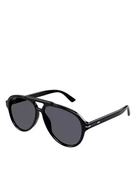 Солнцезащитные очки-пилоты Gucci GG Line, 58 мм, черный