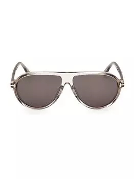 Солнцезащитные очки-пилоты Marcus 60MM Tom Ford, коричневый