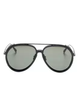 Солнцезащитные очки-пилоты Maverick Linda Farrow, серый