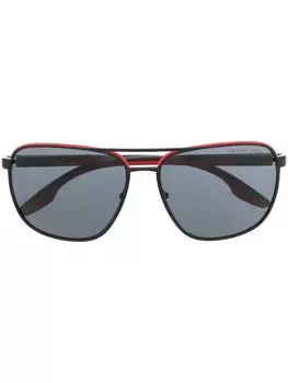 Солнцезащитные очки-пилоты Prada Eyewear, черный