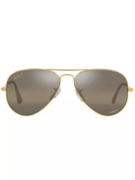 Солнцезащитные очки-пилоты RB3025 Chromance Ray-Ban, золотистый