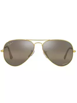 Солнцезащитные очки-пилоты RB3025 Chromance Ray-Ban, золотой