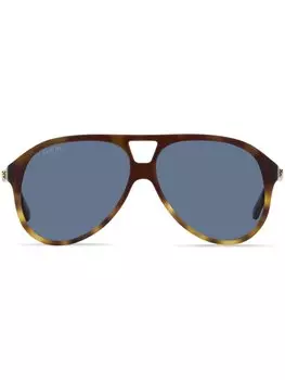 Солнцезащитные очки-пилоты с логотипом Interlocking G Gucci Eyewear, зеленый