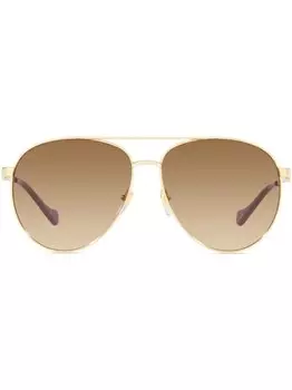 Солнцезащитные очки-пилоты с логотипом Interlocking G Gucci Eyewear, золотистый