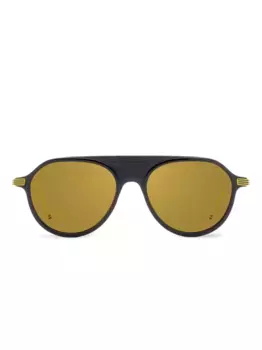 Солнцезащитные очки-пилоты с золотыми деталями THOM BROWNE, синий
