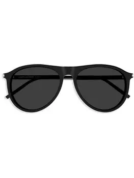 Солнцезащитные очки-пилоты Saint Laurent Eyewear, черный