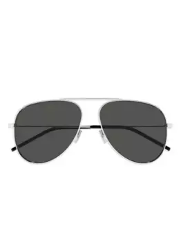 Солнцезащитные очки-пилоты Saint Laurent Eyewear, серебяный