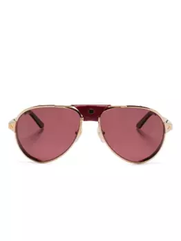 Солнцезащитные очки-пилоты Santos de Cartier Cartier Eyewear, золотой