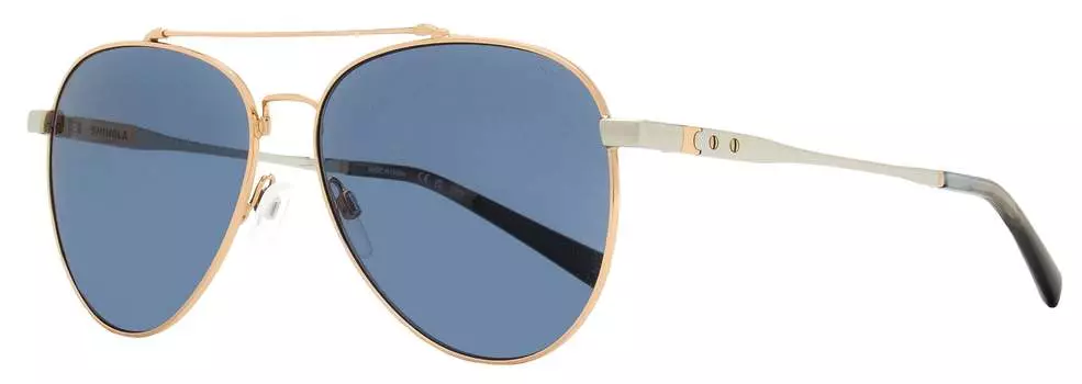 Солнцезащитные очки-пилоты Shinola Unisex Flexon SH2101SL 781 Gold/Silver 60 мм
