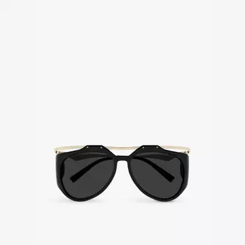 Солнцезащитные очки-пилоты SLM137 Amelia в оправе из ацетата и металла Saint Laurent, черный