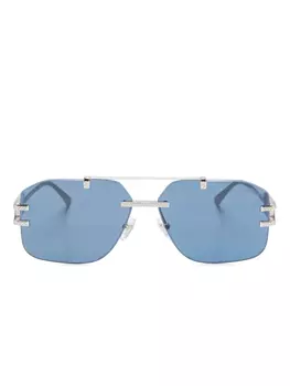 Солнцезащитные очки-пилоты Versace Eyewear, серебряный