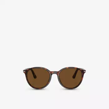 Солнцезащитные очки po3350s в круглой оправе из ацетата Persol, коричневый