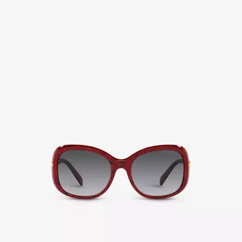 Солнцезащитные очки PR 04ZS в квадратной оправе из ацетата ацетата Prada, серый