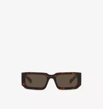 Солнцезащитные очки Pr 06ys с прямоугольной оправой из ацетата Prada, коричневый