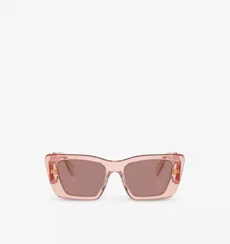 Солнцезащитные очки Pr 08ys с прямоугольной оправой из ацетата Prada, розовый