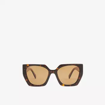 Солнцезащитные очки PR 15WS в прямоугольной оправе из ацетата черепахового цвета Prada, коричневый