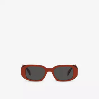 Солнцезащитные очки Pr 17ws в прямоугольной оправе из ацетата Prada, оранжевый