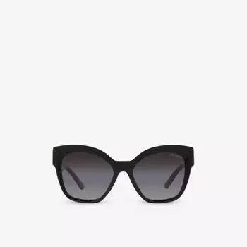 Солнцезащитные очки PR 17ZS в квадратной оправе из ацетата с логотипом Prada, черный