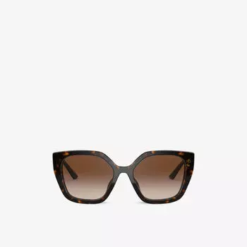 Солнцезащитные очки PR 24XS в прямоугольной оправе Prada, коричневый