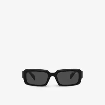 Солнцезащитные очки PR 27ZS в прямоугольной оправе из ацетата с фирменным логотипом Prada, черный