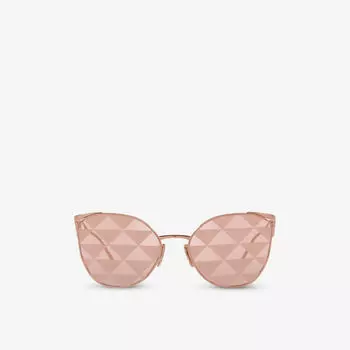 Солнцезащитные очки PR 50ZS в металлической оправе «кошачий глаз» Prada, желтый