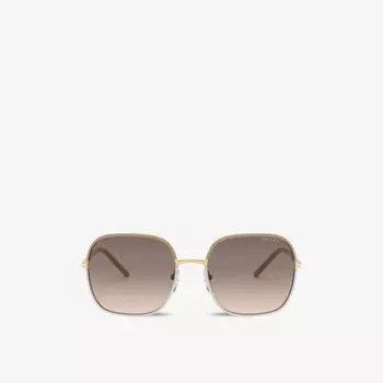 Солнцезащитные очки PR 67XS 58 в металлической прямоугольной оправе Prada, белый