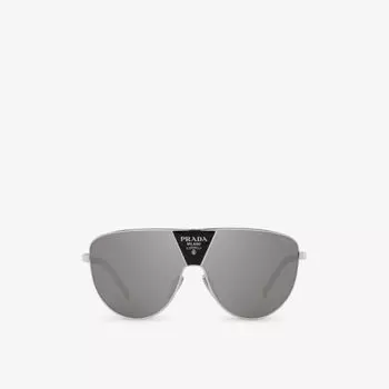Солнцезащитные очки PR 69ZS в металлической оправе Prada, серебряный