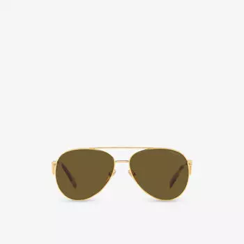 Солнцезащитные очки PR 73ZS в металлической оправе пилота Prada, желтый
