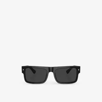 Солнцезащитные очки PR A10S в прямоугольной оправе из ацетата ацетата Prada, черный
