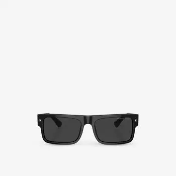 Солнцезащитные очки PR A10S в прямоугольной оправе из ацетата ацетата Prada, черный
