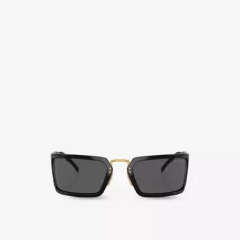 Солнцезащитные очки pr a11s в неправильной оправе из пропионата Prada, черный