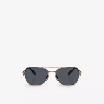 Солнцезащитные очки PR A50S в стальной оправе Prada, желтый