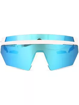 Солнцезащитные очки Prada Linea Rossa большого размера с защитной оправой, белый