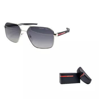 Солнцезащитные очки Prada Linea Rossa мужские, серебряный