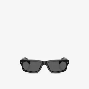 Солнцезащитные очки Prada Pr b11s с прямоугольной оправой из ацетата, черный