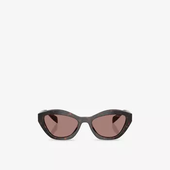 Солнцезащитные очки Prada с ацетатной оправой в форме бабочки, коричневый