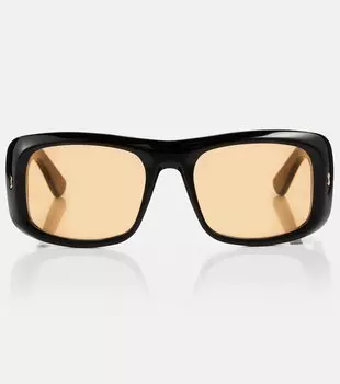 Солнцезащитные очки прямоугольной формы из ацетата Gucci, черный