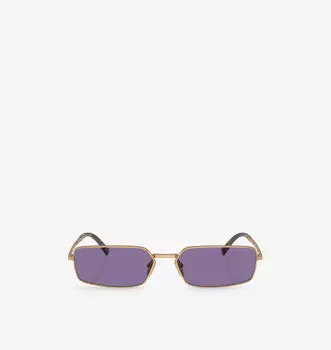 Солнцезащитные очки прямоугольной формы из металла A60S Prada, коричневый