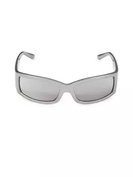 Солнцезащитные очки прямоугольной формы с эффектом металлик 61MM Dolce&Gabbana, серый