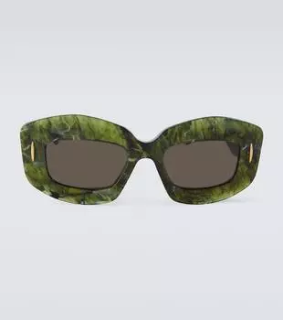 Солнцезащитные очки прямоугольной формы с экранами Loewe, зеленый
