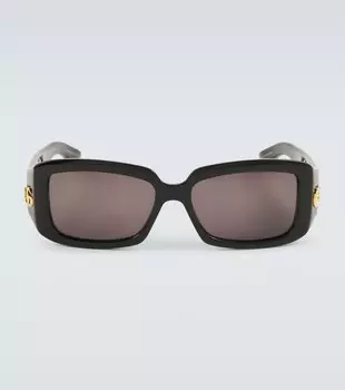 Солнцезащитные очки прямоугольной формы с двойной буквой g Gucci, черный