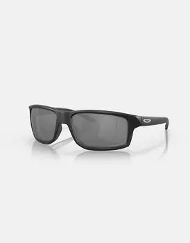 Солнцезащитные очки прямоугольной поляризации Oakley Gibston черного матового цвета с серыми зеркальными линзами