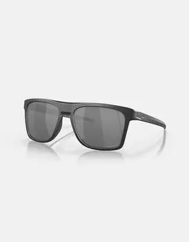 Солнцезащитные очки прямоугольной поляризации Oakley Leffingwell чернильно-черного цвета с серыми зеркальными линзами
