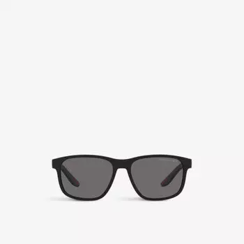 Солнцезащитные очки PS 06YS в оправе-подушке из ацетата Prada Linea Rossa, черный