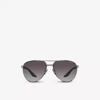 Солнцезащитные очки PS 51YS в металлической оправе "пилот" Prada Linea Rossa, серый