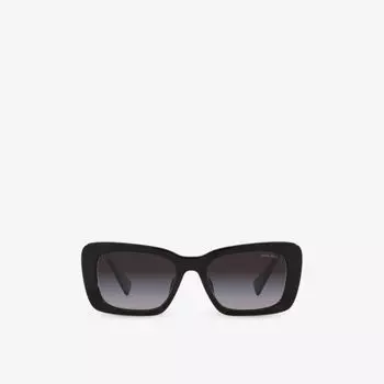 Солнцезащитные очки PS 54YS в прямоугольной оправе из ацетата ацетата Miu Miu, черный