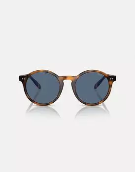 Солнцезащитные очки Ralph Lauren Ph4204u Phantos блестящего красного гаванского цвета с синими линзами